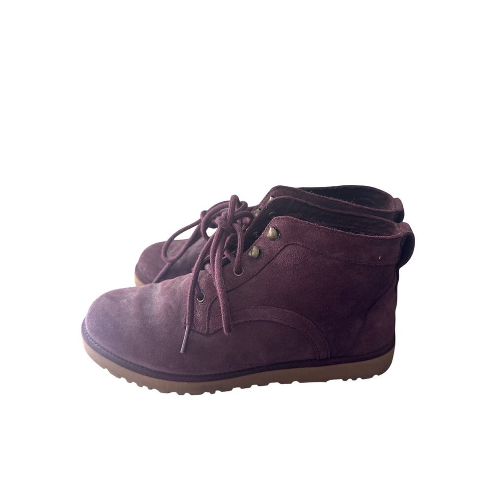 UGG Bethany Suede Lace Up Booties Boots Slim Port Maroon Y Women’s Us 8